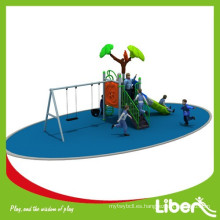 Kids Outdoor Jungle Gym para parque con columpio y tobogán